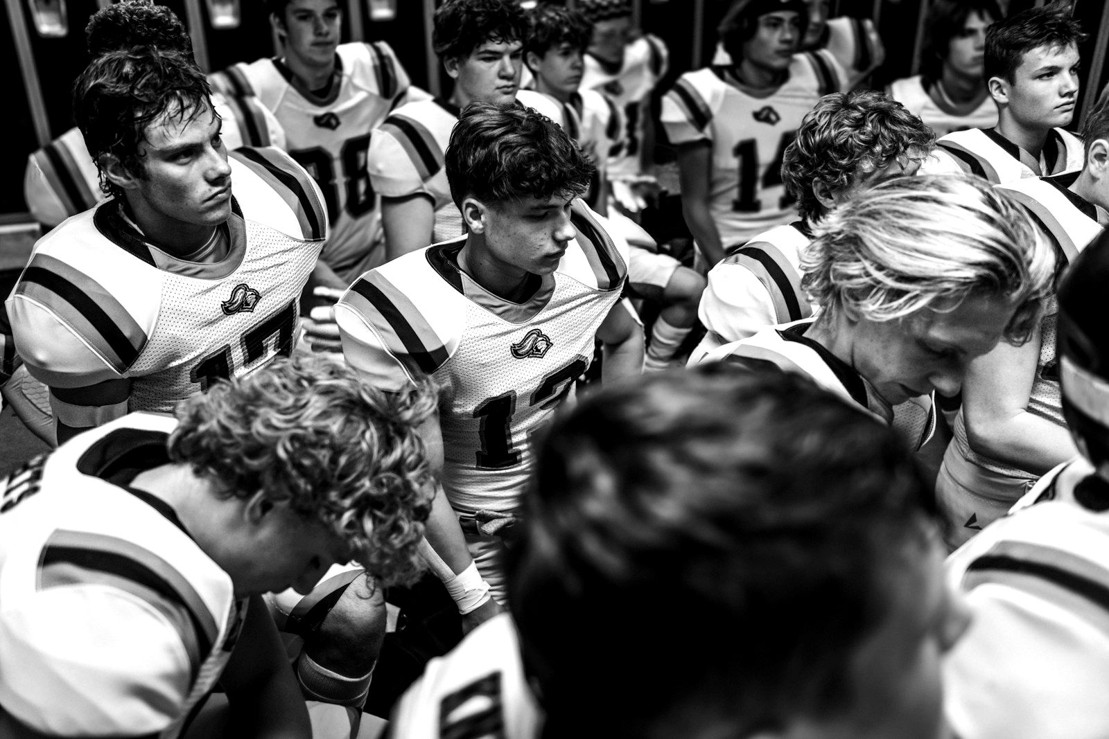 A young team listening in the locker room